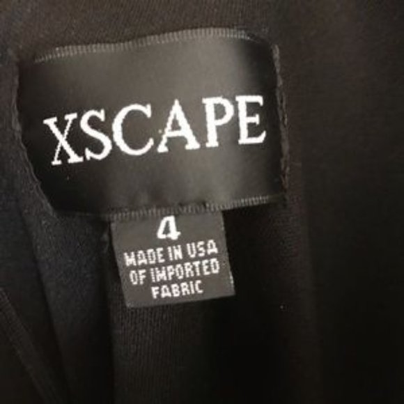 New Xscape Black/silver Metallic Trumpet Dress - Picture 4 of 8